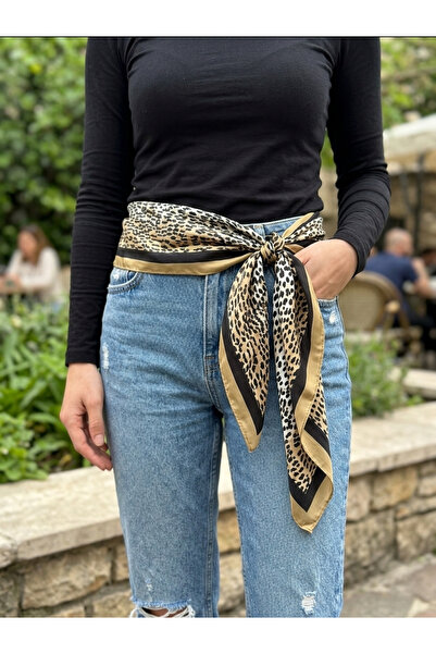 Goffy Leopar Desen Bandana Fular (90x90 cm )