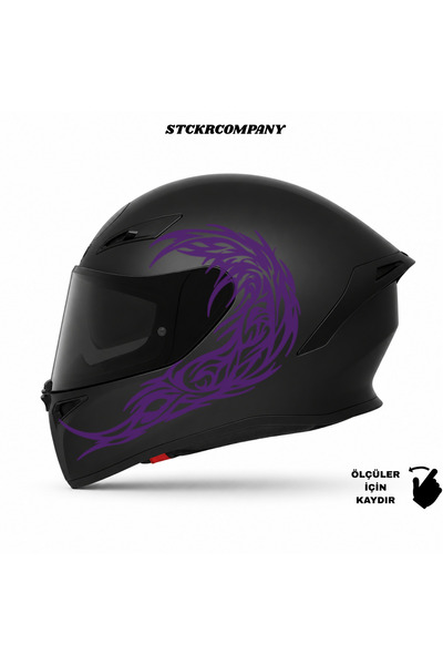 STCKRCO Tribal Wave Kask Sticker – Motor Kaskı İçin Premium Tribal Sticker - ...