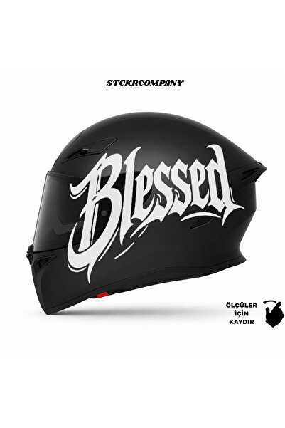 Genel Markalar Blessed Kask Sticker – Motor Kaskı İçin Premium Yazı Kaligrafik Sticker