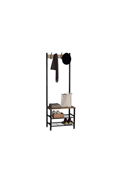 Kassandra Έπιπλο εισόδου sonoma 60 x 40 x 175 εκ. με μαύρο μεταλλικό σκελετό ...