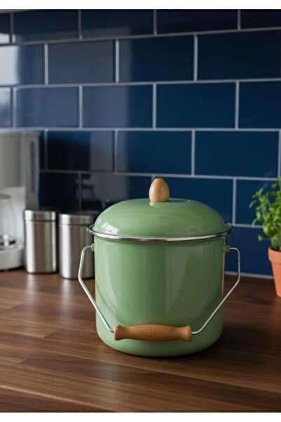 Home Enamel Bakraç Yogurt Pot Legume Storage Pot Potato Onion Bucket 20 cm