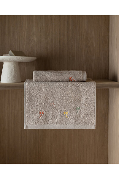 Madame Coco Branor 2-Piece Crocheted 100% Cotton Hand Towel - Beige - 30X45 cm