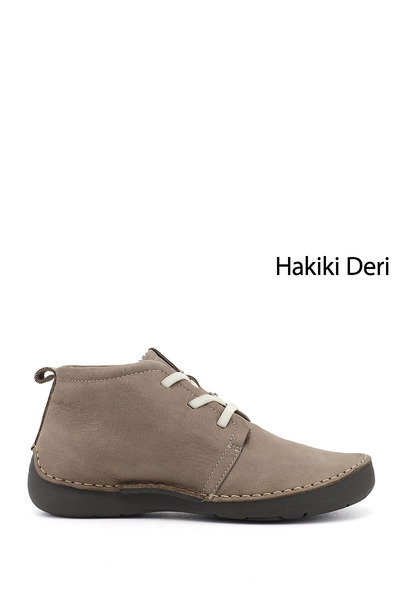 GÖNDERİ(R) Women's Mink Nubuck Lace-Up Genuine Leather Comfort Boots
