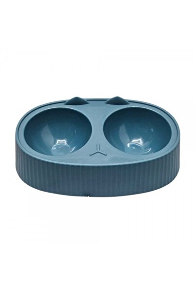Cozy Paws Dual Feeding Bowl Blue 34x20x9cm Large Double Cat & Dog Food Water ...