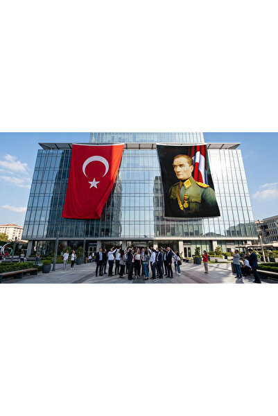 puntodizayn Üniformalı Gazi Mustafa Kemal Atatürk- Ay Yıldız Bayrak Bayrak ve...