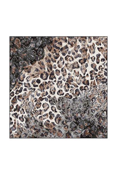 Bursa İpek Lead Pantera Pattern Twill Silk Scarf