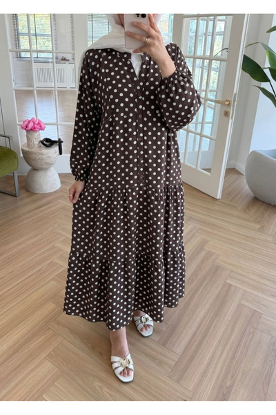secret of VALORIA Women's Floral Patterned Front Buttoned Long Summer Efil Ef...