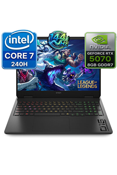 HP Omen 16 Intel Core 7 240H 32GB 512GB SSD 8 GB RTX5070 16" 144Hz Freedos Ga...