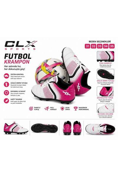 CLX KRAMPON JR ÇOCUK BEYAZ FUŞYA