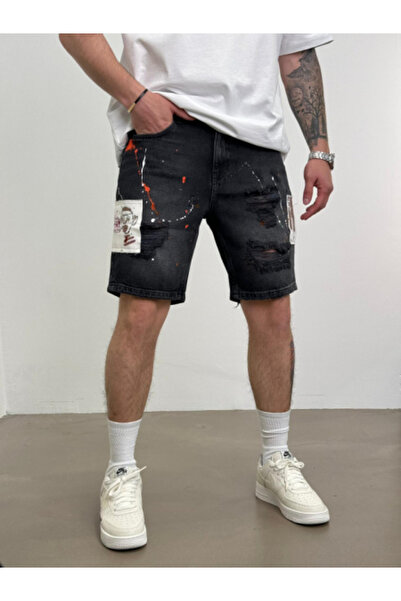 2Y PREMIUM PANTALONI SCURȚI DENIM GRAFFITI STREETWEAR – BLACK EDITION PSAS219...