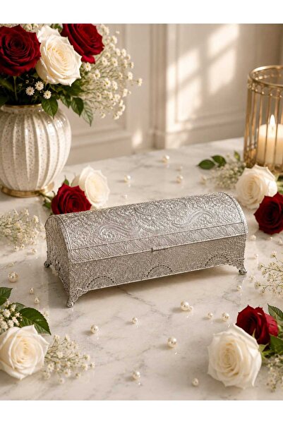 RASHA COLLECTION GÜMÜŞ KAPLAMA SULTAN SERİSİ TAKI VE MÜCEVHER OVAL DİKDÖTGEN ...