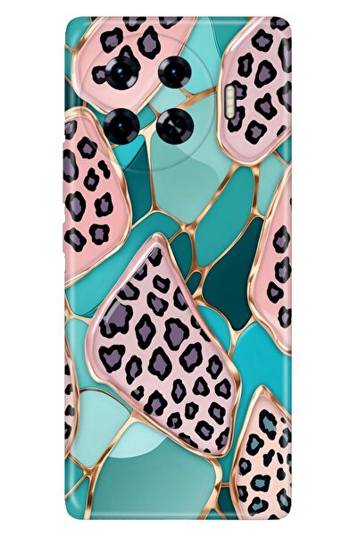 TECNO Spark 20 Pro+ Plus Kılıf Leopar Yaldız Temalı Desenli Darbe Emici Silikon