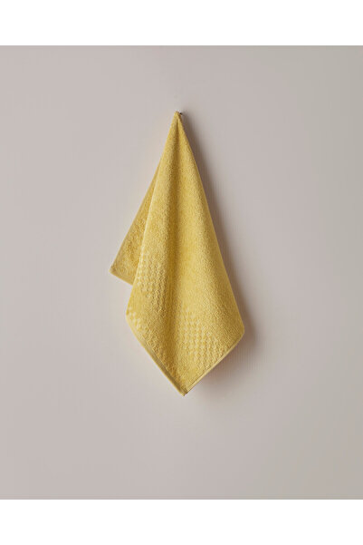 LC Waikiki Nevavm Border Check Cotton Face Towel 50X80 cm Yellow