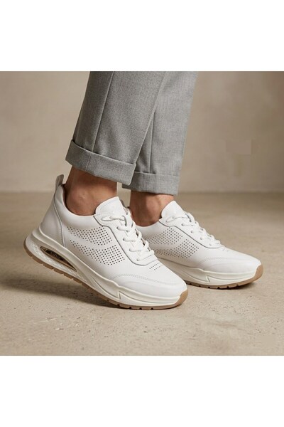 MARCOMEN 19027 Tied Side Hole Printed Lightweight Casual Men's Sneaker Shoes