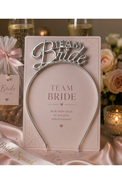 Dizayn Parti Evi Team Bride Gümüş Mika Taç Bekarlığa Veda Partisi Nedime Tacı...