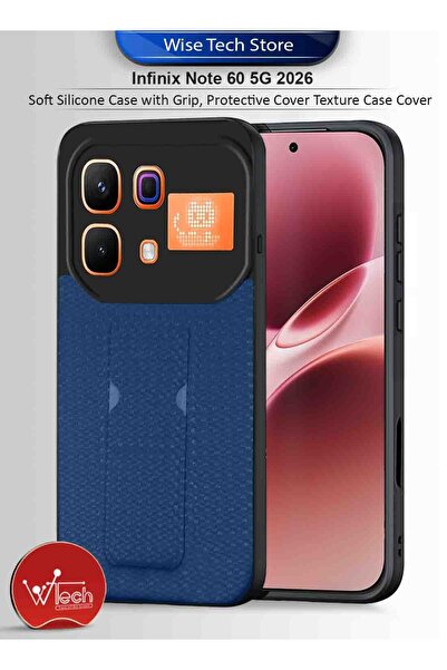 Wtech غطاء حماية سيليكون ناعم لهاتف إنفينكس نوت 60 5G 2026 مع قبضة، غلاف واقي...