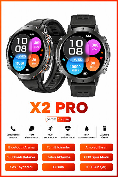 VİONYX X2 PRO 100 GÜN ŞARJ İOS VE ANDROİD TÜM CİHAZLAR İLE UYUMLU