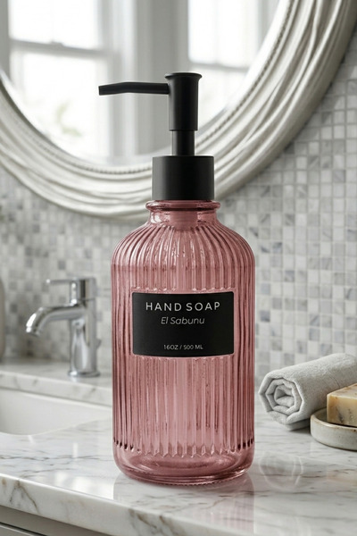 Decopat 500 ml Black Lid Glass Luxury Liquid Soap Dispenser