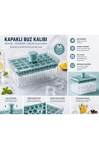 Pixue Basmalı Hazneli Buz Kalıbı 28+28 Buzluk