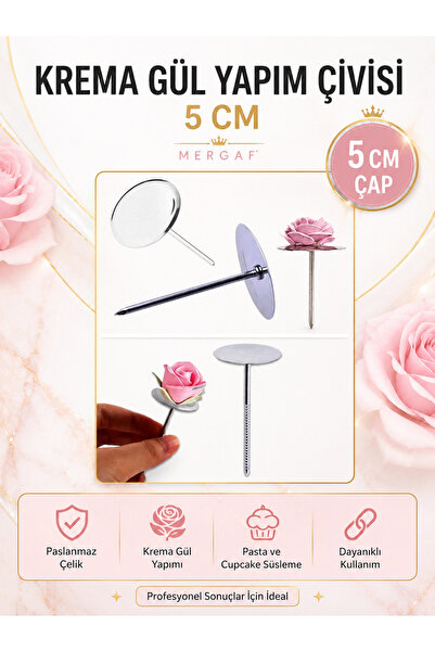 MERGAF KREMA GÜL YAPIM ÇİVİSİ 5 CM