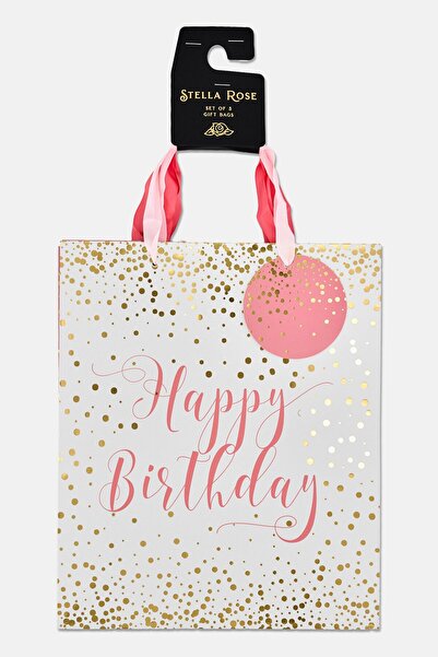 Stella Rose Set of 3 Allover Print Birthday Gift Bags, Multicolor