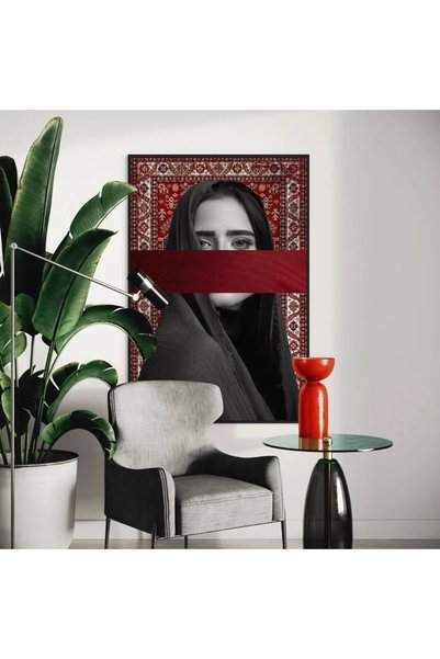 Afkar modern لوحة جدارية فنية للمرأة العربية والخيل - تصميم مودرن حصري - مطبوعة على قماش كانفس فاخر - ديكور راقٍ للمجالس وغرف المعيشة
