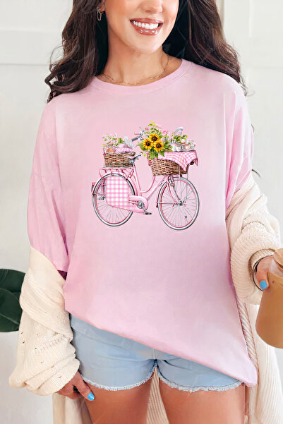 Sarah's Boutique Women's T-shirt – 100% cotton – Pink Bicycle
