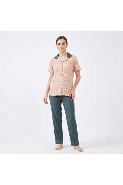 Noom Nightwear Pajama with Open Buttons, 100% Cotton Fabric