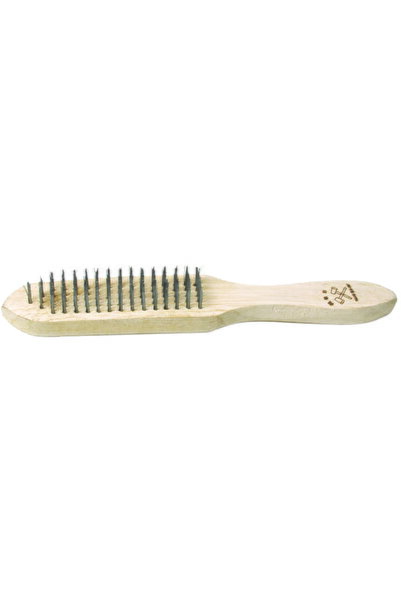 BASIC&CO Wire brush with wooden handle 5 rows BS