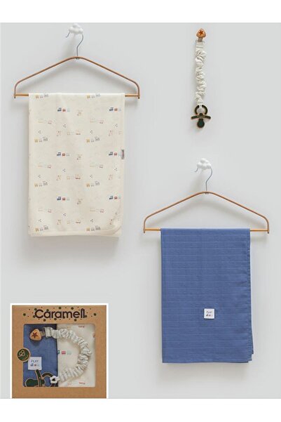 Caramell İncibaby 100% Cotton 1 Piece Muslin Blanket & 1 Piece Cotton Blanket...