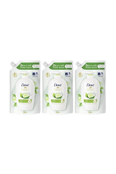 Dove Set 3 x Rezerva Sapun lichid Castravete si Ceai verde 500ml, Curatare Ef...