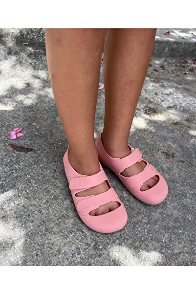 Baboo Toe Jelly Yumuşacık Cırt Cırtlı Kız Erkek Bebek Çocuk Sandalet Pembe