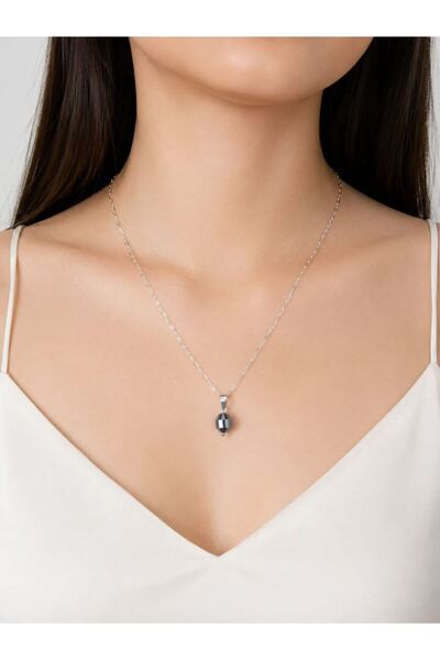 Home Terahertz Stone Steel Chain Necklace |   Women's Natural Stone Necklace