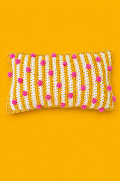 Little Wow! Things Pink Lemonade El Yapımı Pembe Kabartma Puantiyeli Örgü Kır...