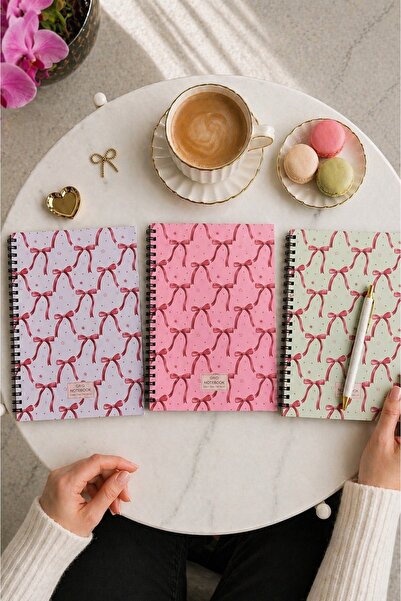 Happy Notes Checkered Notebook Set 3-Piece A5 Spiral School Notebook Student ...
