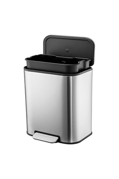 Garvee - 5.3 Gallon Stainless Steel Trash Can, 20 Liter Rectangular Garbage B...