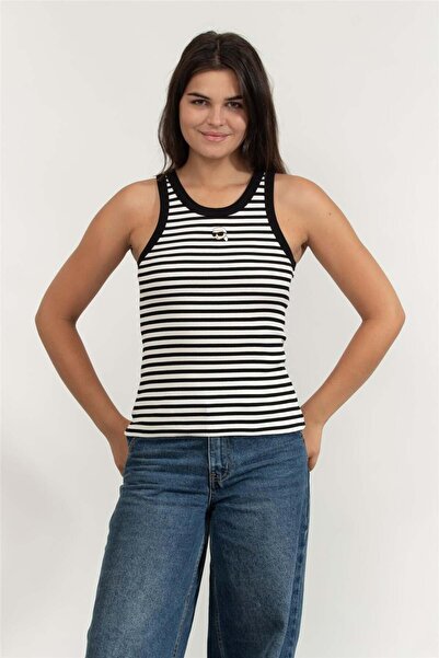 Karl Lagerfeld Kadın Kolsuz T-Shirt Çok Renkli