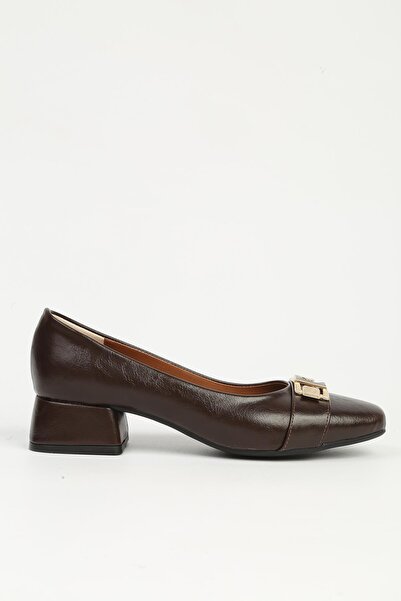 Pierre Cardin حذاء بكعب نسائي بني اللون PC-55144