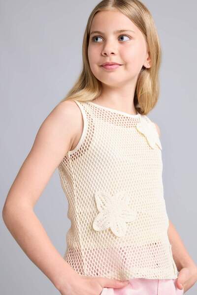 DeFacto Tricou cu decolteu rotund și imprimeu floral pentru fete H7057A826HS
