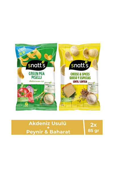 Snatt's Mercimek Cipsi Peynir & Baharat Aromalı 85 GR + Akdeniz Usulü Yeşil B...