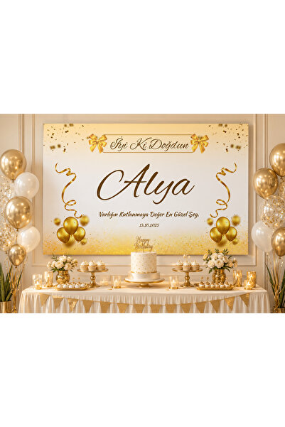 Renkli İzler Kişiye Özel Doğum Günü Happy Birthday Afiş Duvar Pankart Duvar Süsü