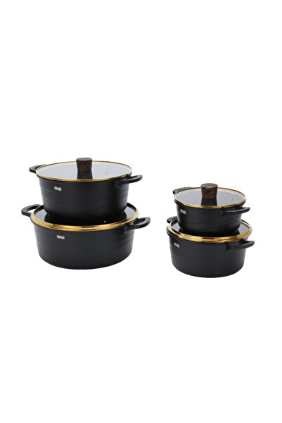 DSP Premium 16-Piece Cast Aluminum Pot Set, Non-Stick Coating, Induction Comp...