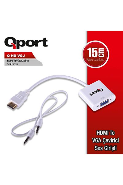 OEM Qport hdmi to vga converter audio input and cable + power input cable (q-...