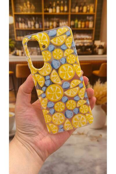 Vip Case Samsung A56 Uyumlu Limon Desenli Şeffaf Darbe Emici Kamera Korumalı ...