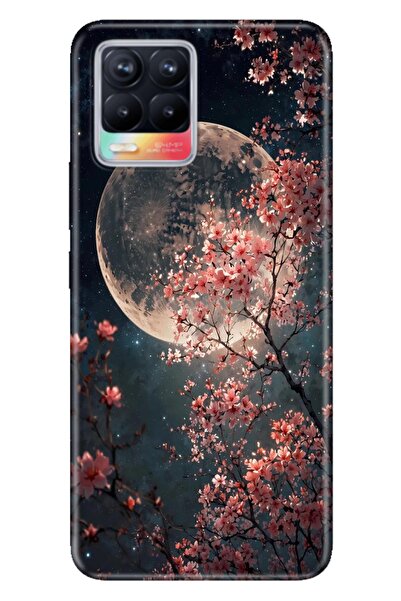 realme 8 - 8 Pro Kılıf Dolunay Moon Temalı Desenli Darbe Emici Silikon