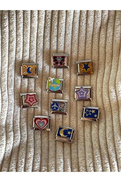 bijoux uniques çoklu kombin çelik italyan charm