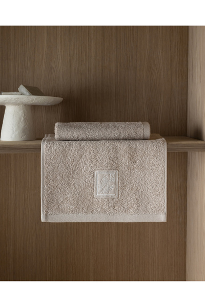 Madame Coco Rusea 2-Pack Embroidered 100% Cotton Hand Towels - Beige - 30X45 cm