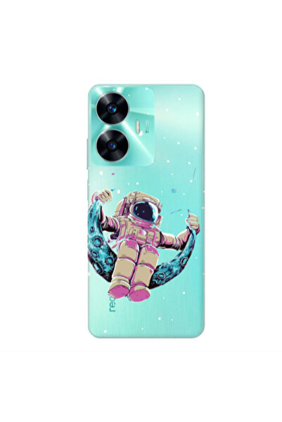 Other Realme C55 Astronaut swinging on the moon Transparent Silicone TPU Θήκη