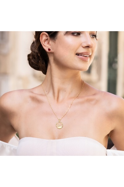 Larezo 925 Silver Necklace with Gold Plated, Little Prince Pattern with Fox a...