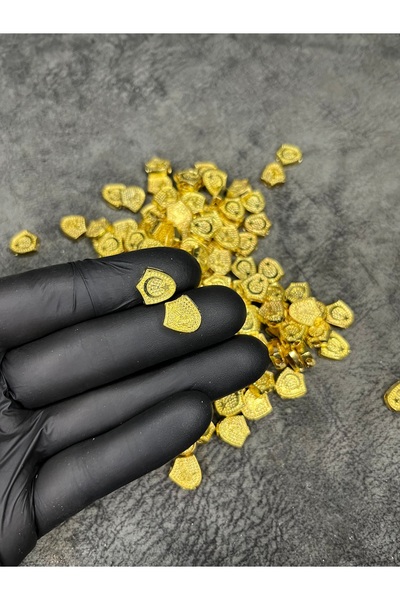 Mos Tespih 1 Adet Ay Yıldız ve Tuğralı Gold Renk Üçgen Tesbih Ara Aparatı Tes...